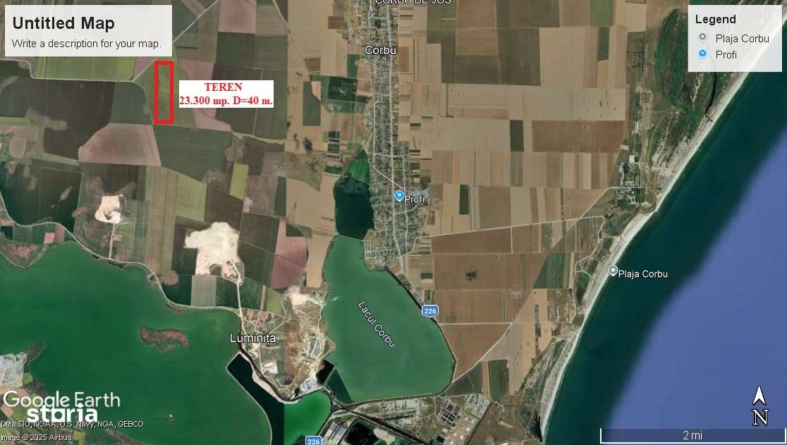 Corbu Teren Agricol 23.300 mp. D=40 m. Ideal investitie Pret 19.900 E - Imagine principală: 4/4