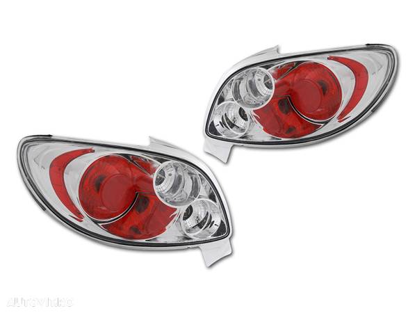 Set stopuri spate tuning lampa Peugeot 206 Model CC 01.1998-04.2009 BestAutoVest partea Dreapta+Stanga, transparent-silver, omologate EU - 1