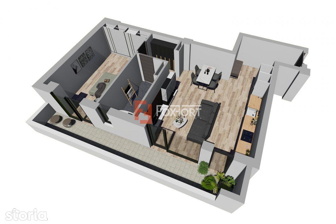 Apartament cu 2 camere - SemiDecomandat - Complex Nou si Modern in Gir