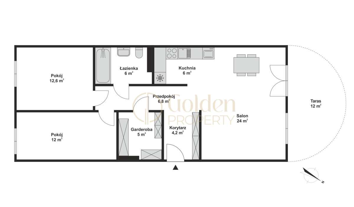 Mieszkanie 3-pokojowe, po remoncie, duży taras-5