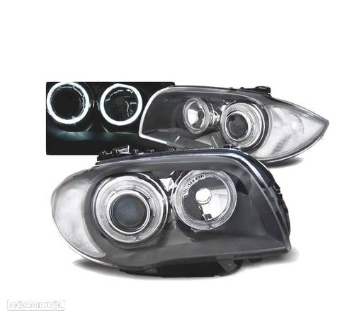 FARÓIS ANGEL EYES LED PARA BMW S1 E87-81-82-88 04-11 CINZENTO - 1