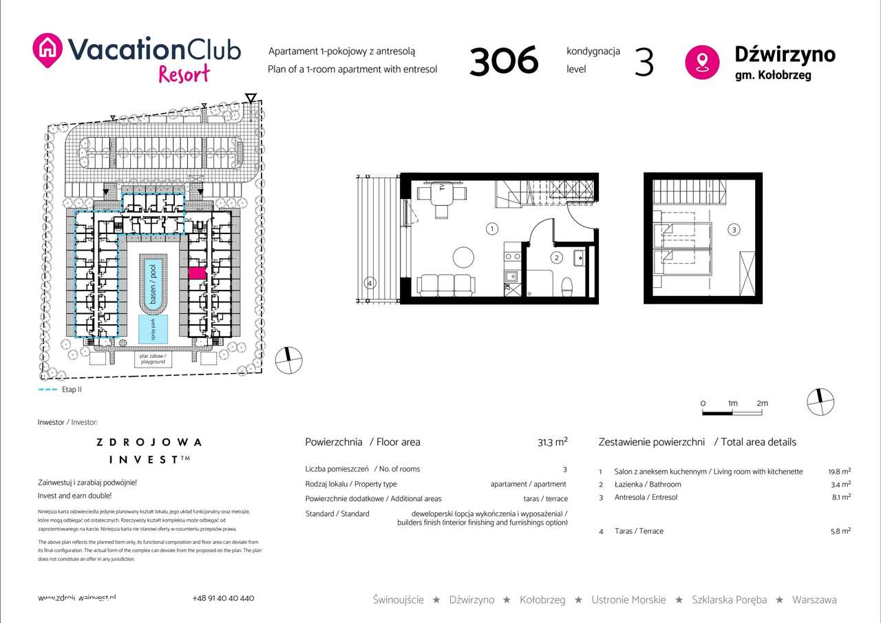 VacationClub Resort | apartament 306 - Pełny obrazek: 2/8