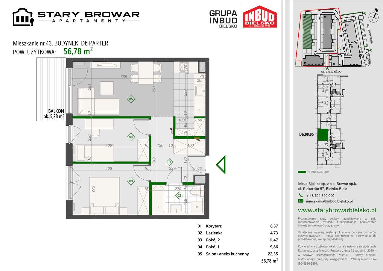 Stary Browar | mieszkanie 3-pok. | D_43 - Pełny obrazek: 2/7