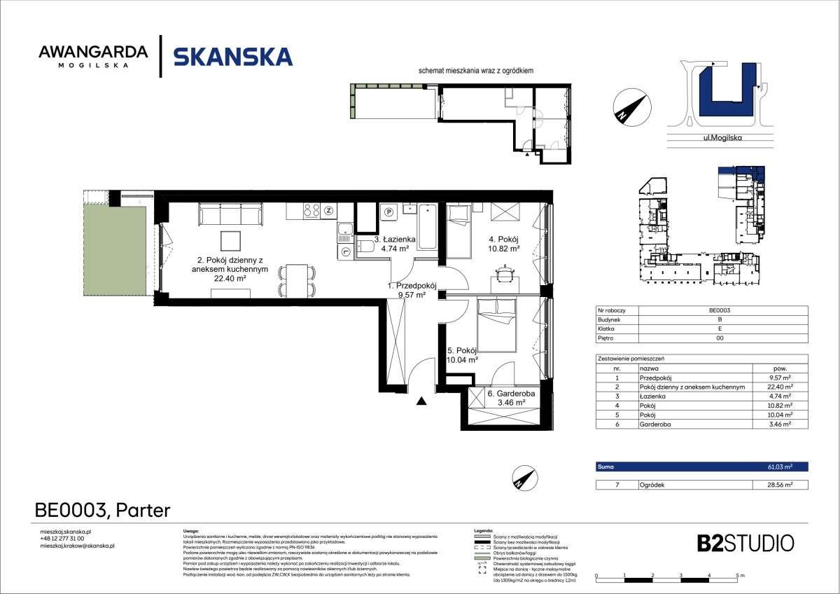 3-pokojowe mieszkanie 61m2 + ogródek - Pełny obrazek: 2/9