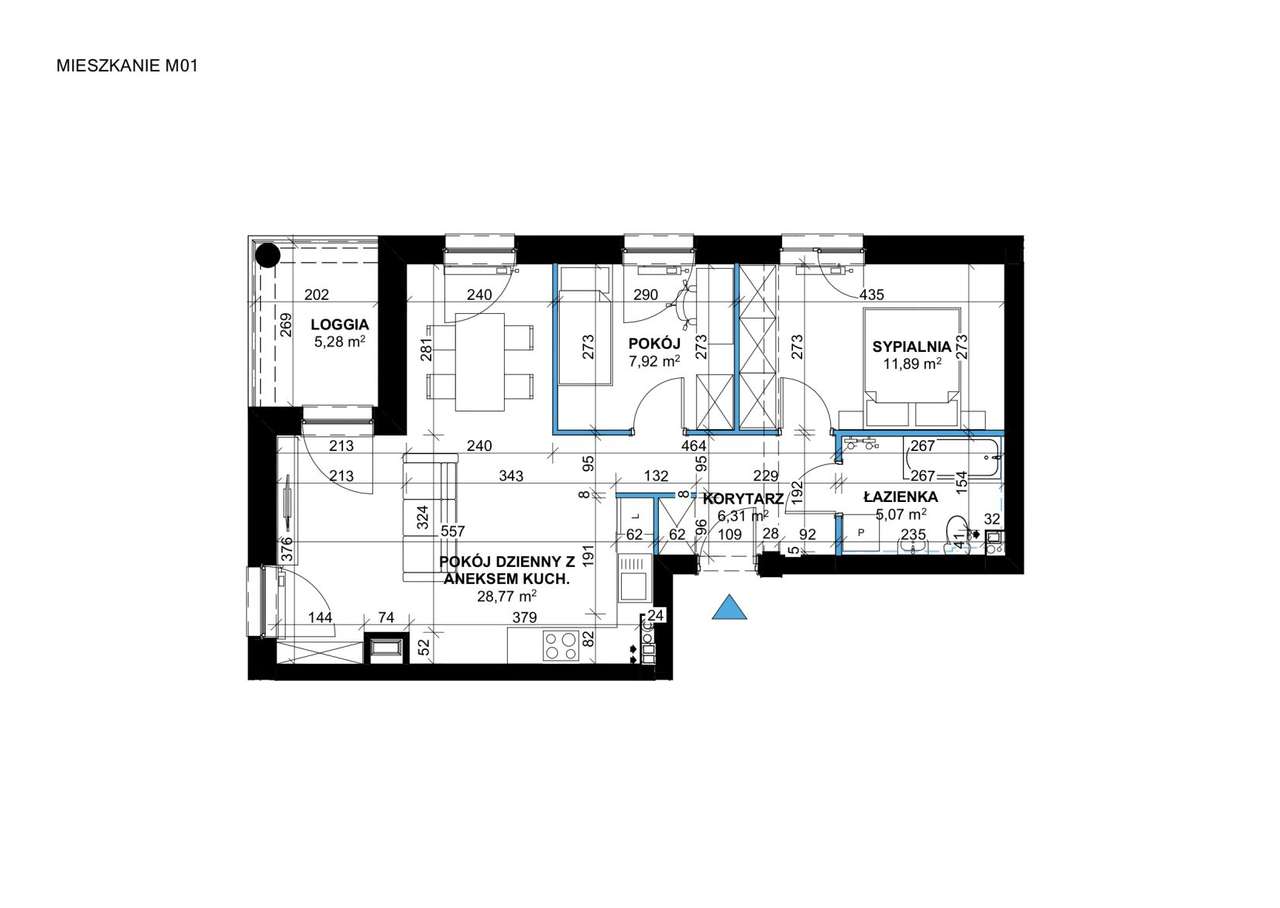 Comfort Corner | mieszkanie 3-pok. | M1 - Pełny obrazek: 2/6