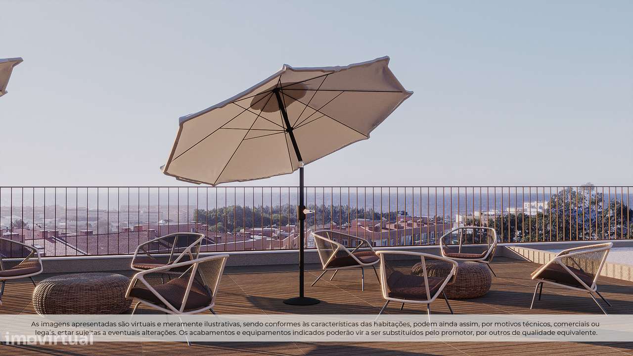T1 NOVO c/ terraço de 32,48m2 e lugar de garagem em condomínio fechado-15