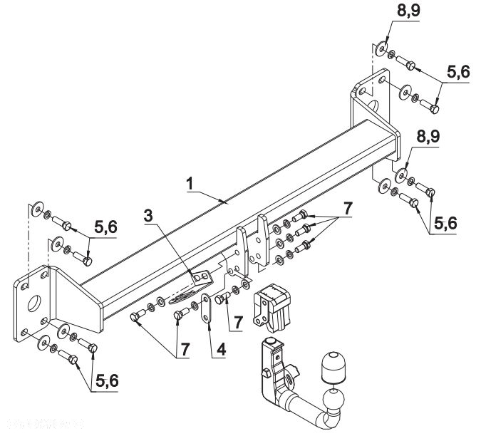 SŁUPSK AUTO HAK HOLOWNICZY VERTICAL NOWY + WIĄZKA 7 PIN VW PORSCHE CAYENNE 1 I od 2002 do 2010 - 4