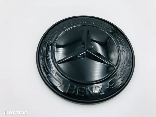 Emblema compatibila Mercedes AMG Brabus capota negru NOU - 6