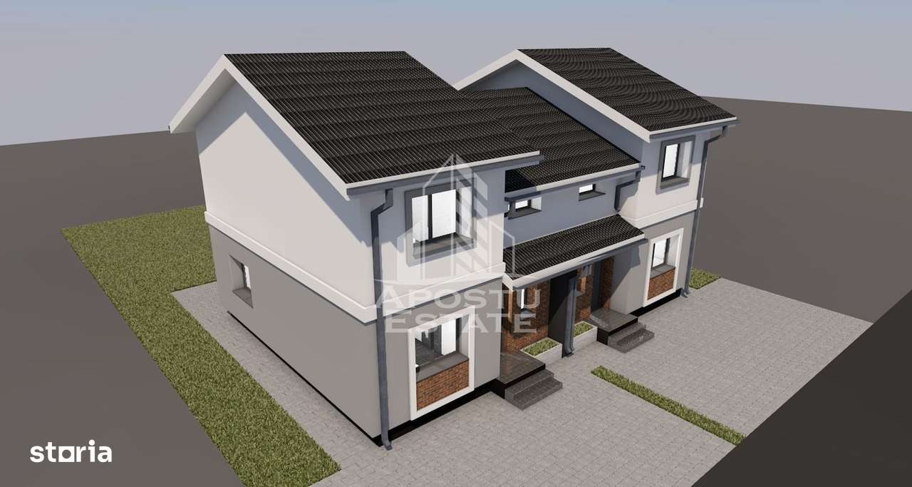 Jumatate de duplex,4 camere si 2 bai,Giarmata la stadiul de proiect - Imagine principală: 4/7