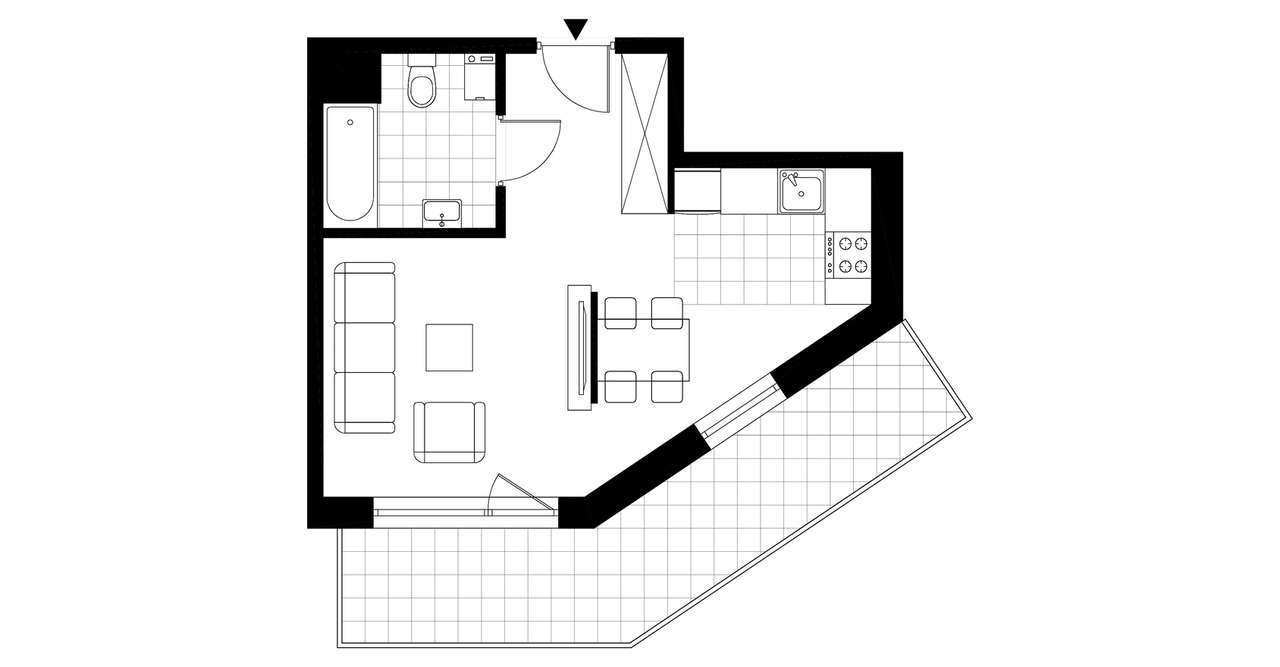 1-pokojowe mieszkanie 31m2 + balkon - Pełny obrazek: 3/8