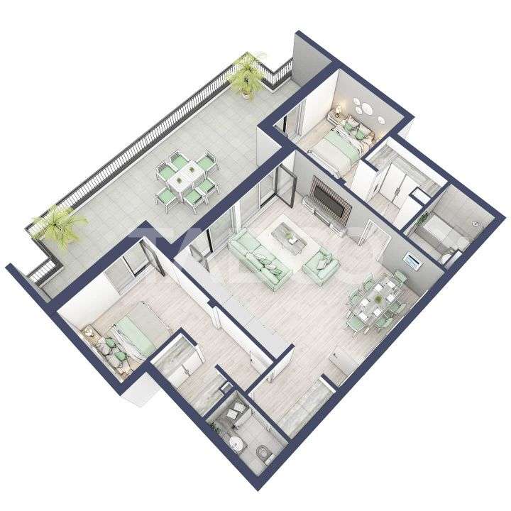 Apartament etaj retras 74mpu 3camere terasa 46mp bloc cu lift Turnisor - Imagine principală: 3/3