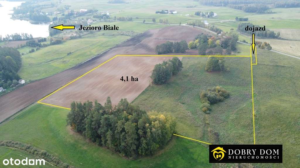 Piękna działka rolna 4,1 ha nad jeziorem-gmina Giby-1