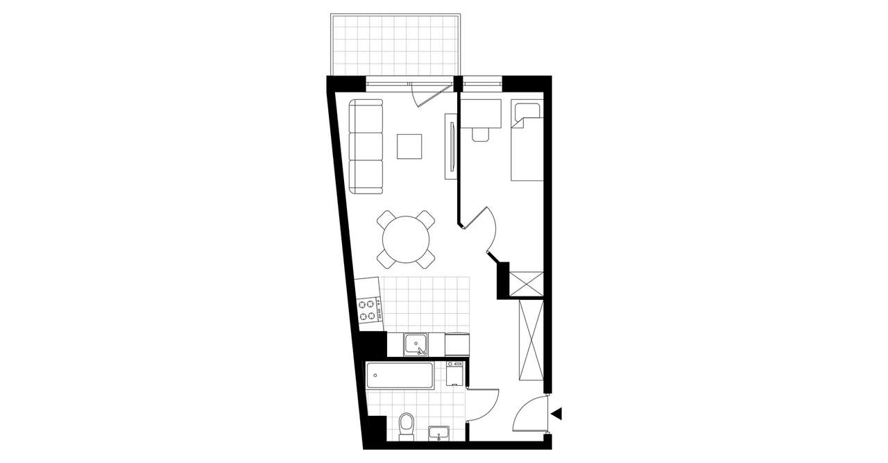 2-pokojowe mieszkanie 40m2 + balkon - Pełny obrazek: 4/9
