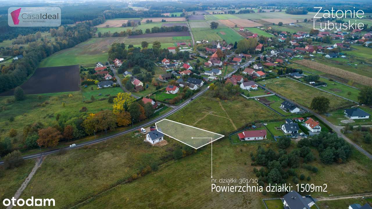 Na sprzedaż działka budowlana 1509 m² – Zatonie, ul. Zielonogórska!-0