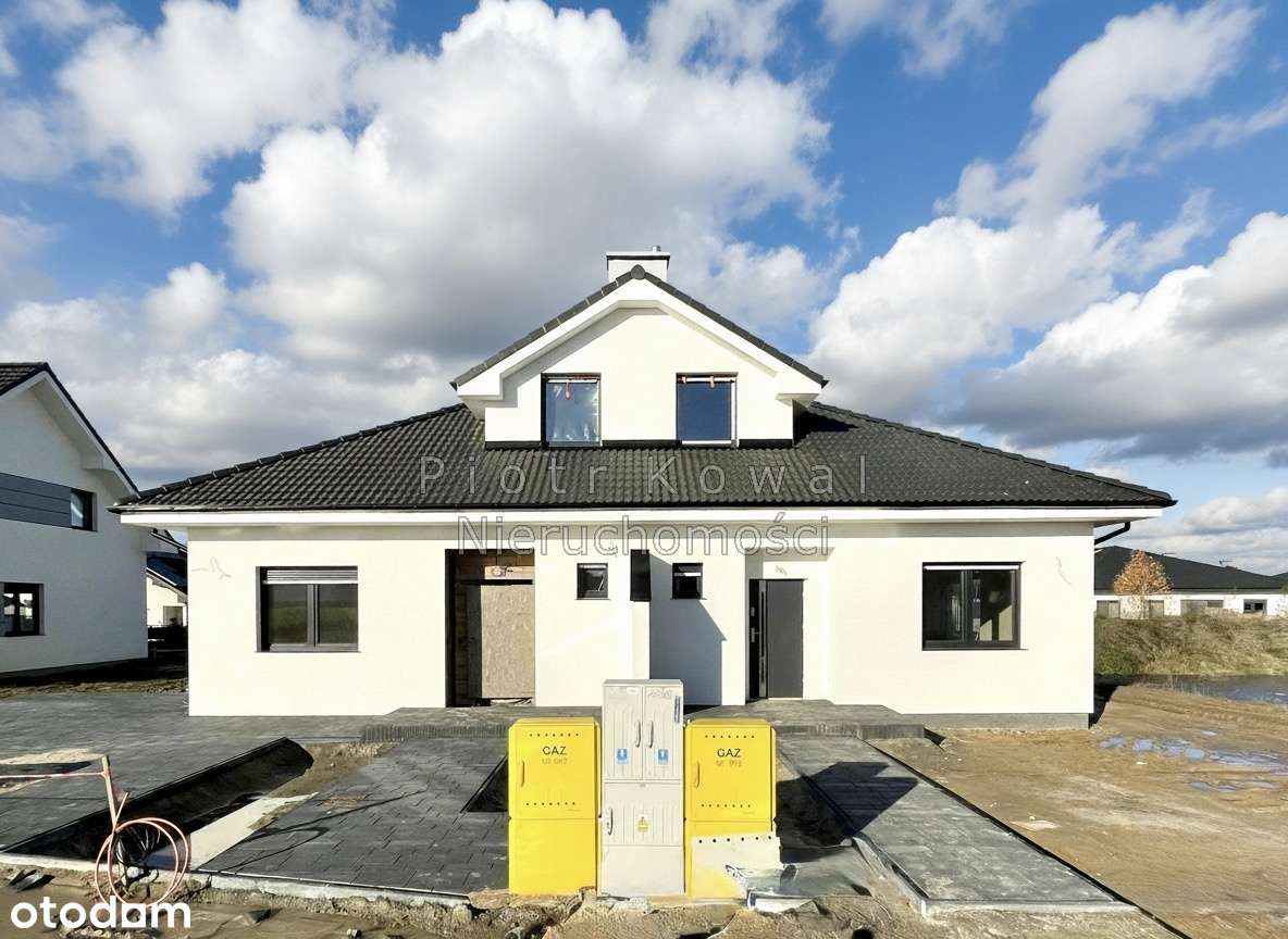 REZERWACJA Parterowy bliźniak+dodatk.60m2 na piętrze-betonowy strop