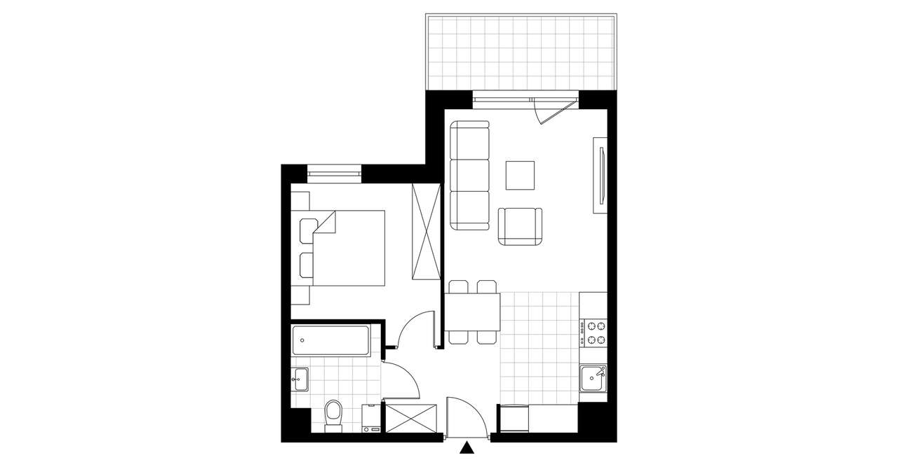 2-pokojowe mieszkanie 40m2 + balkon Bezpośrednio - Pełny obrazek: 3/8