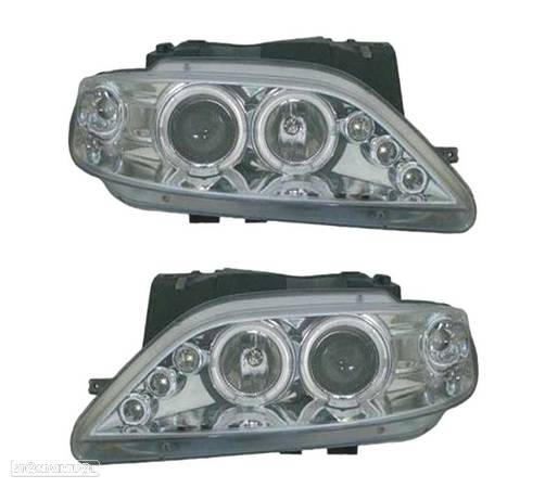 FARÓIS ANGEL EYES PARA CITROEN XSARA 97-99 FUNDO CROMADO - 1