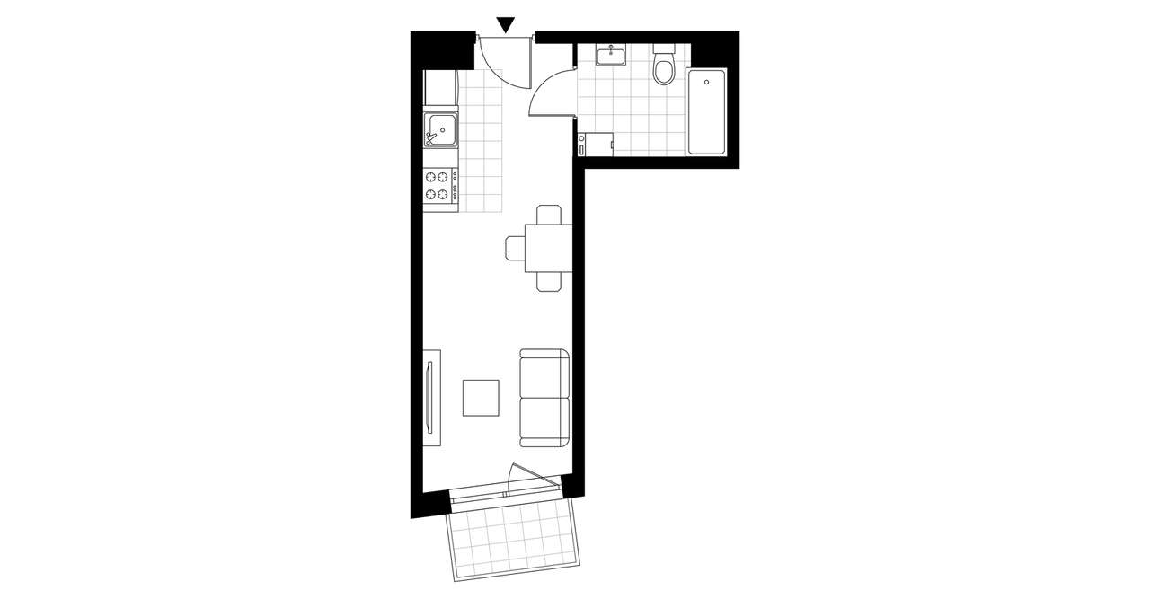 1-pokojowe mieszkanie 25m2 + balkon Bezpośrednio - Pełny obrazek: 4/9