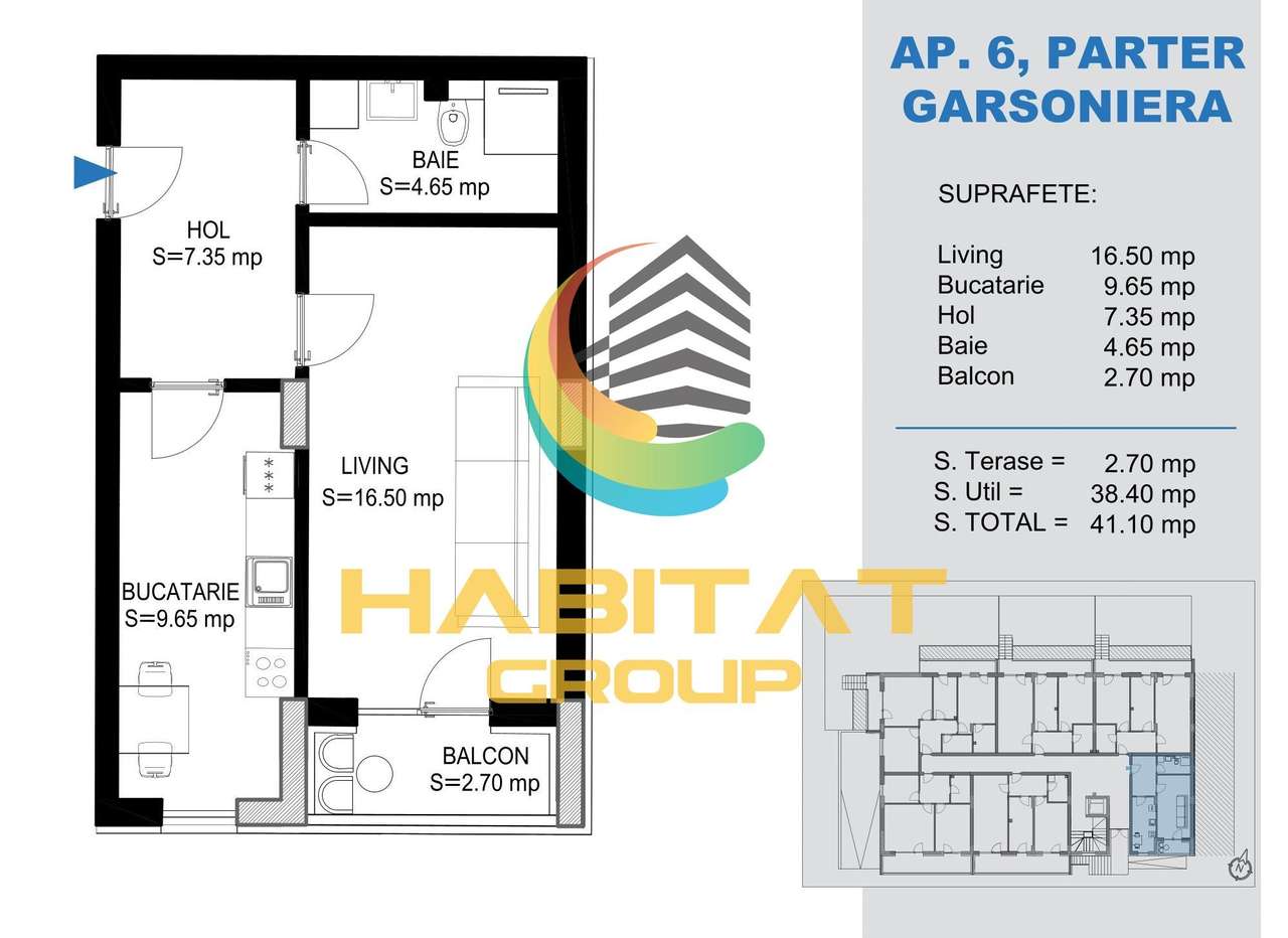 Titan  Garsoniera decomandata 41 mp la 15 min. metrou Teclu-1