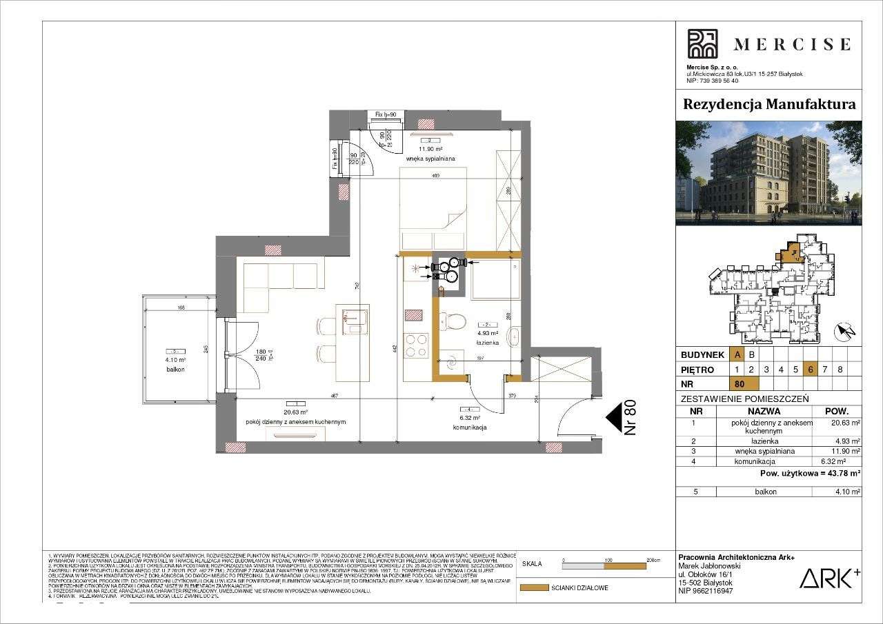 Rezydencja Manufaktura | Apartament 1-pok. | A80 - Pełny obrazek: 2/16