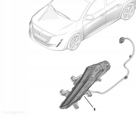 LAMPA DO JAZDY DZIENNEJ PRAWA LED DRL PEUGEOT 208 2008 II 19-  2742 - 3