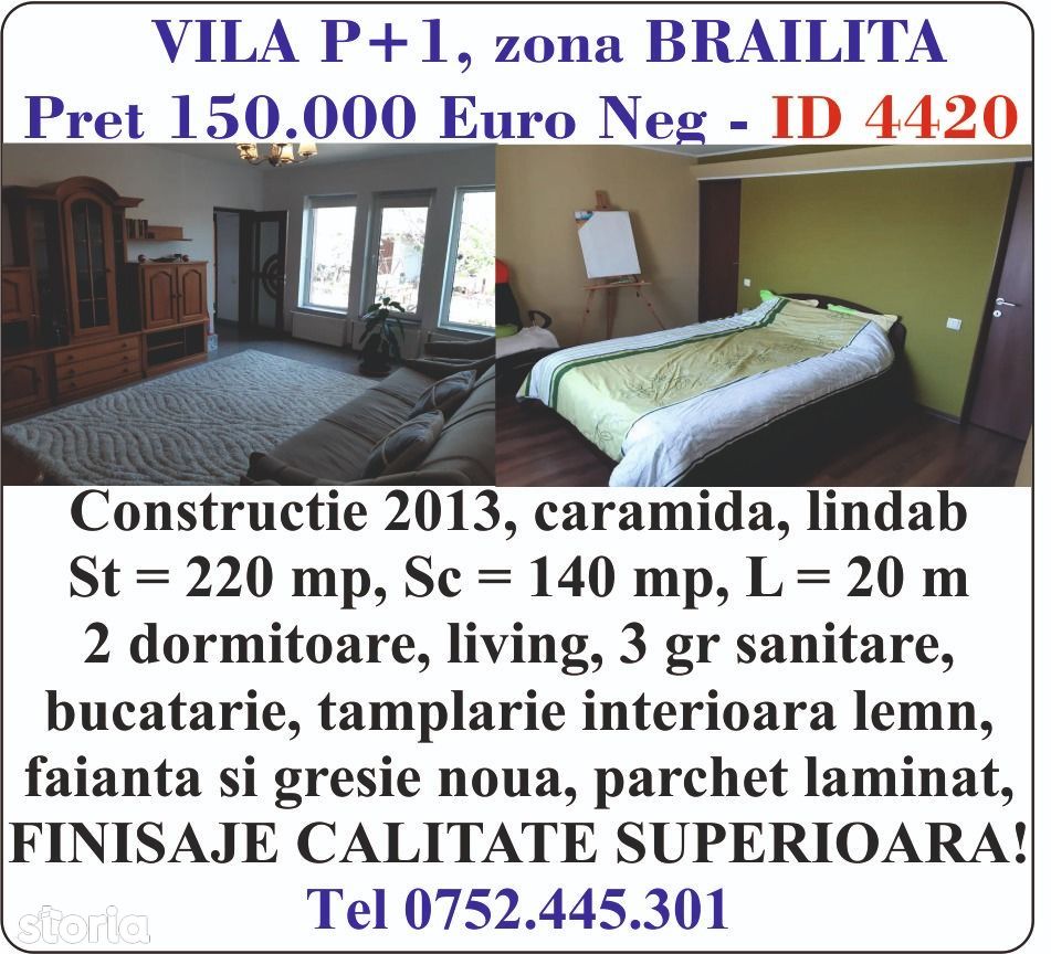 Vila P+1 zona Brailita ID: 4420