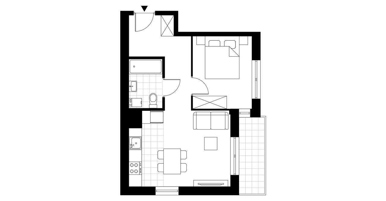 2-pokojowe mieszkanie 37m2 + balkon Bez Prowizji - Pełny obrazek: 3/8