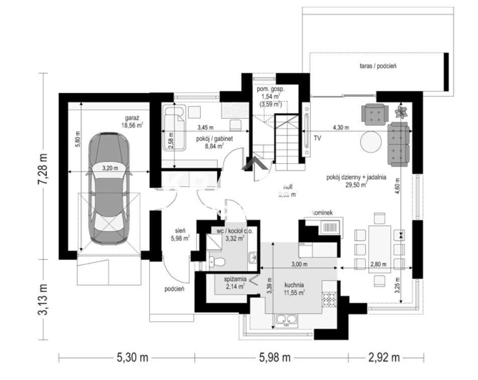 Rekuperacja, pompa ciepła! Domy na działkach 760m2 - Pełny obrazek: 4/10