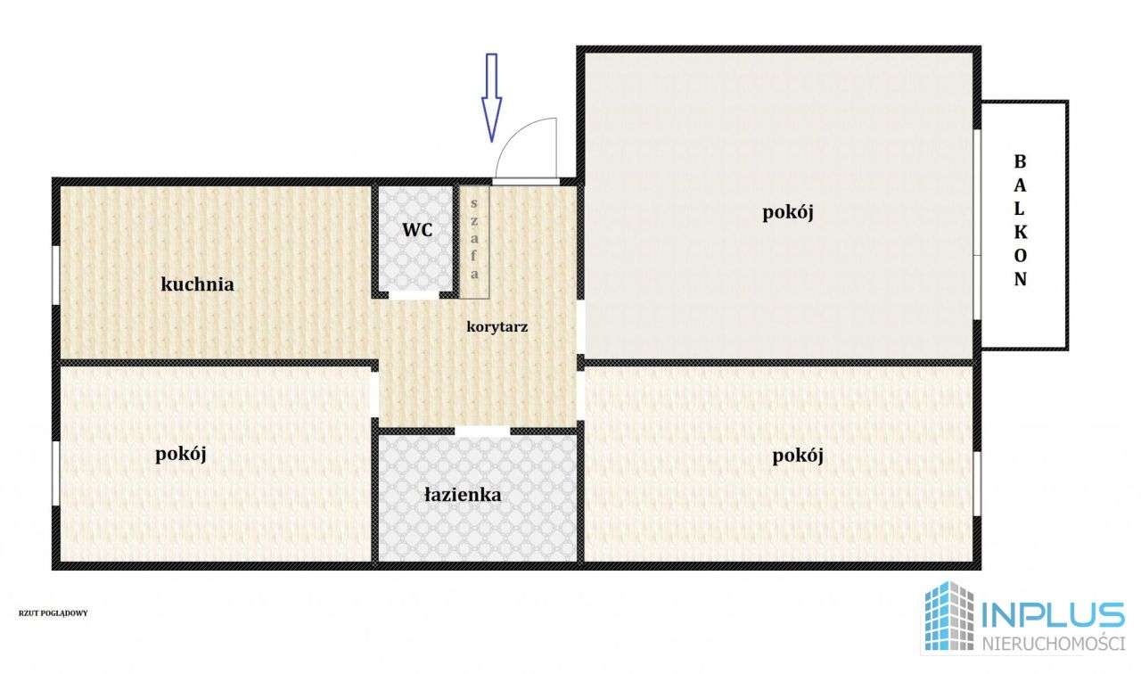 3 pokoje, 61.30 m2, balkon, piwnica, Poznań, osied-2