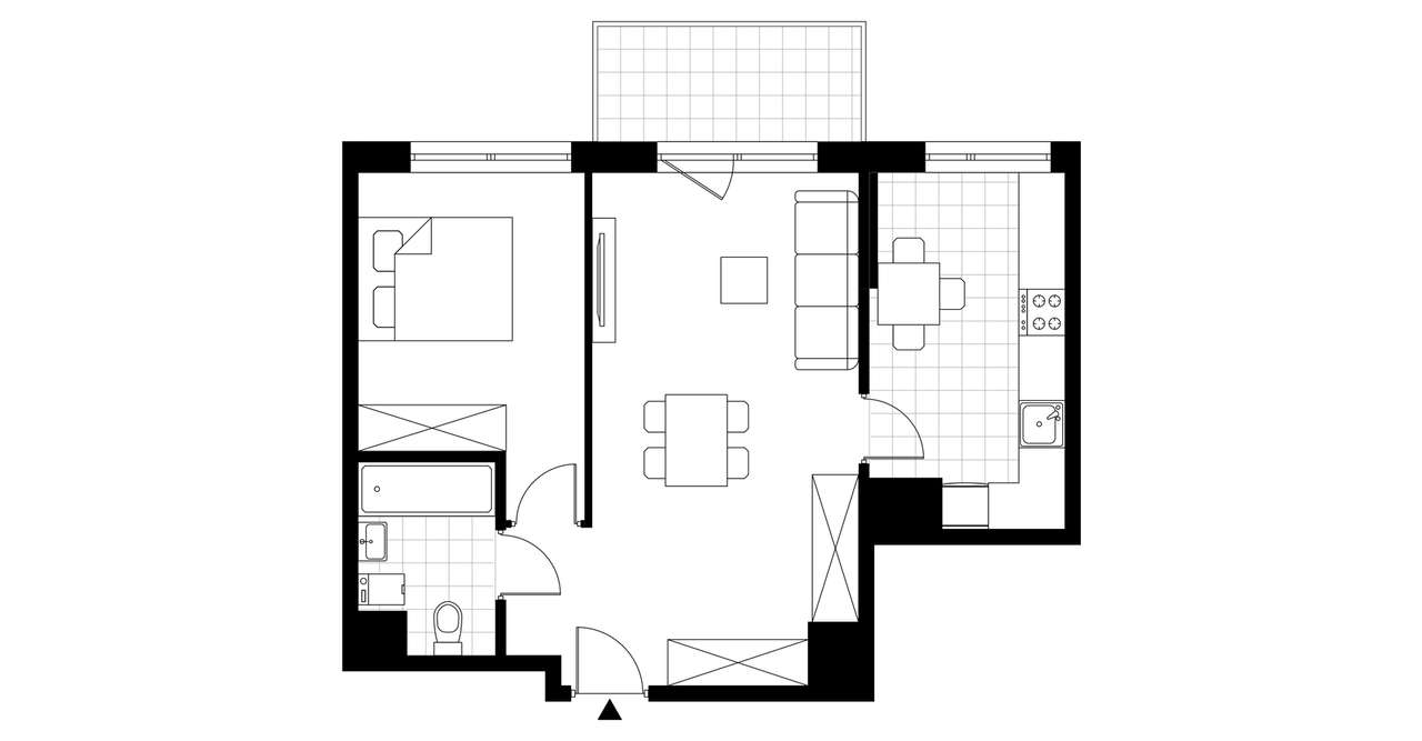 2-pokojowe mieszkanie 50m2 + balkon Bezpośrednio - Pełny obrazek: 3/8