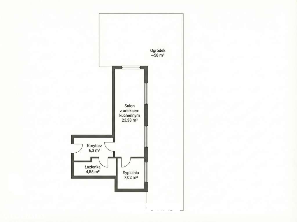 2 pokoje z ogródkiem o pow. 58 m²-13