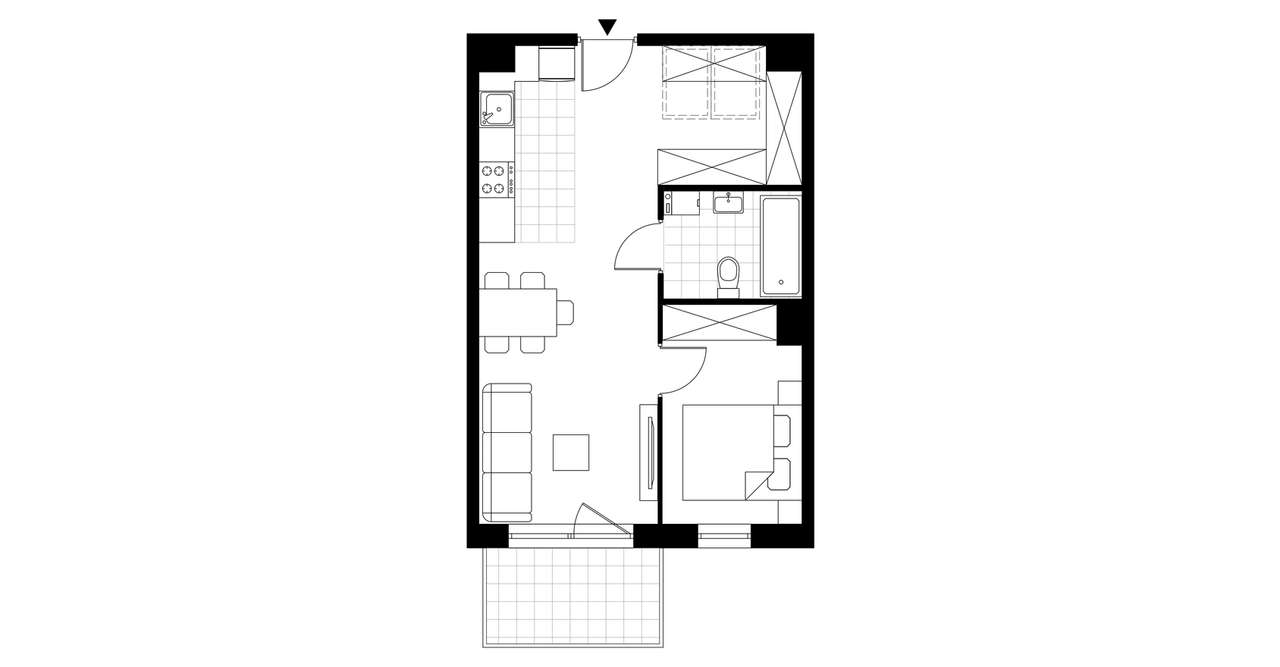 2-pokojowe mieszkanie 41m2 + balkon - Pełny obrazek: 3/8