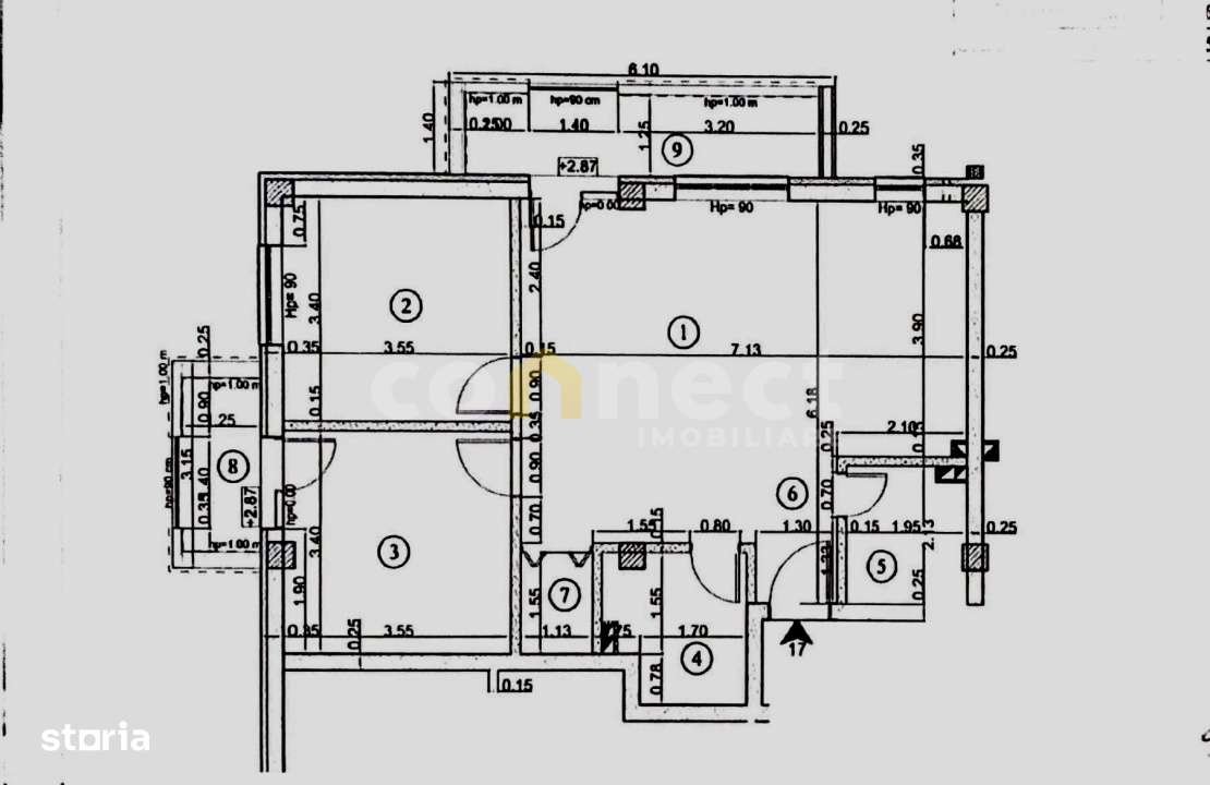 Apartament de inchiriat | 3 camere, 2 bai, parcare subterana | Florest - Imagine principală: 4/10