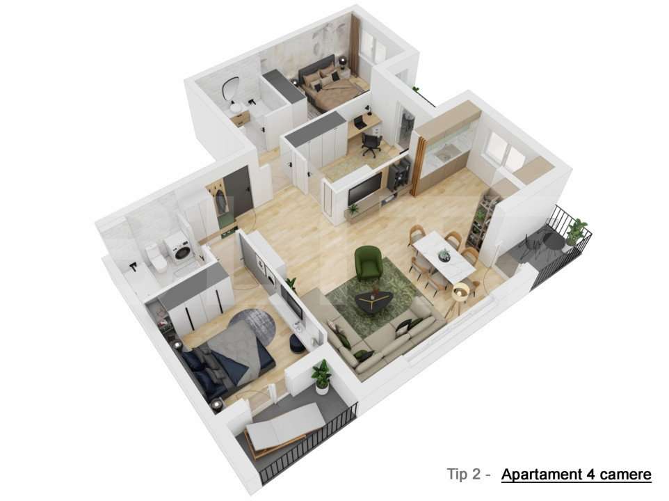 Apartament spatios 91 mp, 4 camere, Doamna Stanca Sibiu - Imagine principală: 2/3