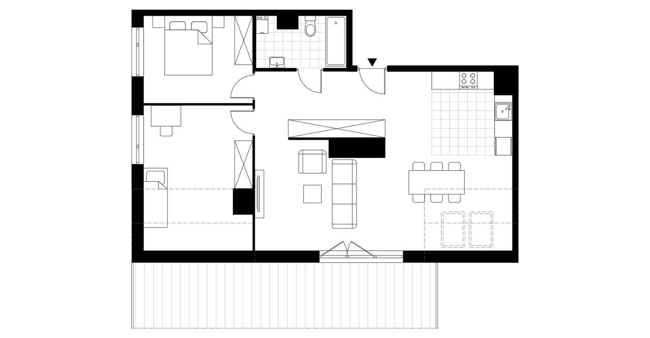 3-pokojowe mieszkanie 72m2 + taras Bezpośrednio - Pełny obrazek: 3/8