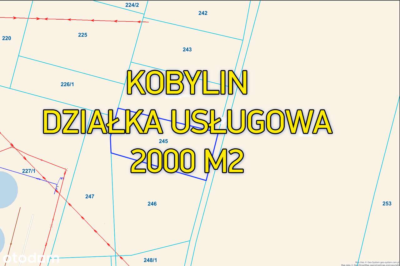 DZIAŁKA USŁUGOWA, 2000 m² KOBYLIN, gmina GRÓJEC, MPZP