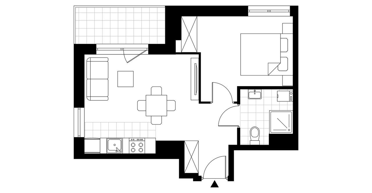 2-pokojowe mieszkanie 35m2 + loggia Bez Prowizji - Pełny obrazek: 3/8