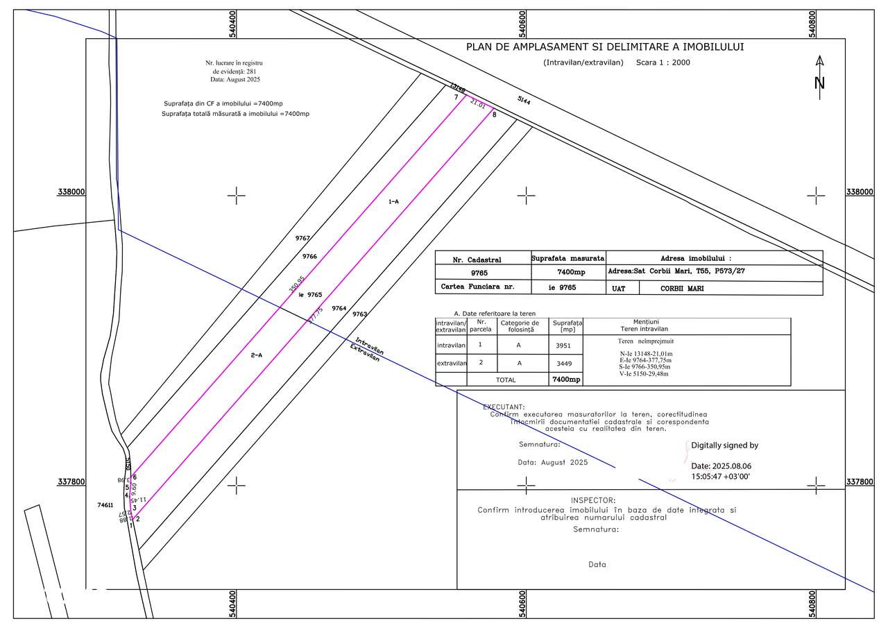 Teren 7400 mp Corbii Mari, La 5 minute de A1 Intra + Extra Proprietar - Imagine principală: 5/5