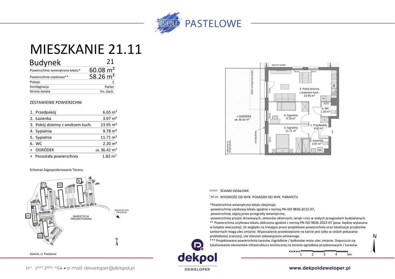 3-pokojowe mieszkanie 58m2 + ogródek - Pełny obrazek: 2/7