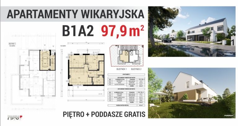 Apartamenty WIKARYJSKA B1A2 i B2A2 poddasze GRATIS