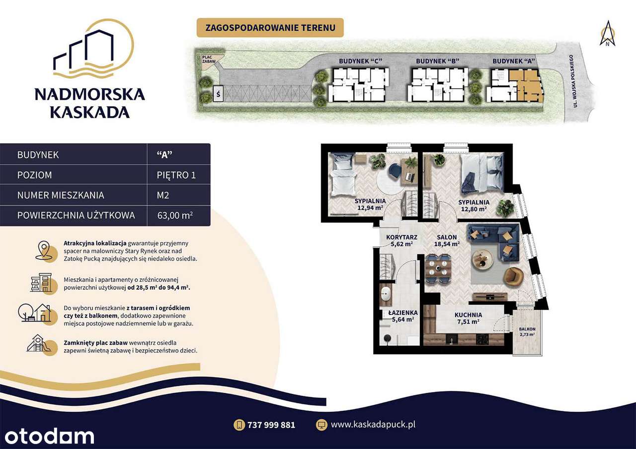 3 pokoje, 63 m² - ścisłe centrum Pucka, blisko Zatoki-6