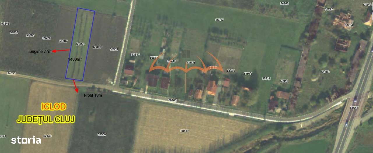 Teren de vanzare Intravilan in Fundatura-Iclod, Strada Viitorului 1400 - Imagine principală: 1/4