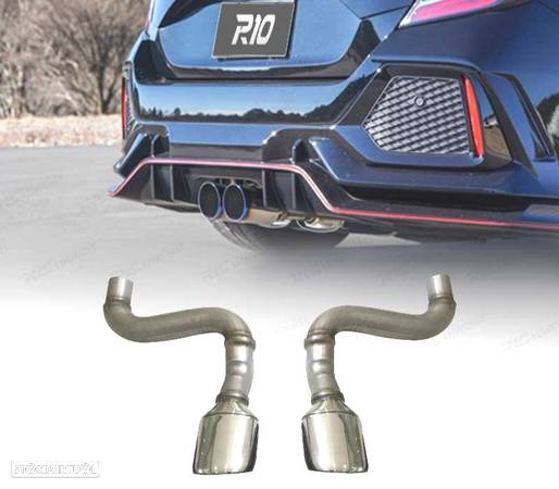 PONTEIRAS DE ESCAPE PARA HONDA CIVIC 16-20 LOOK RR TYPE - 1