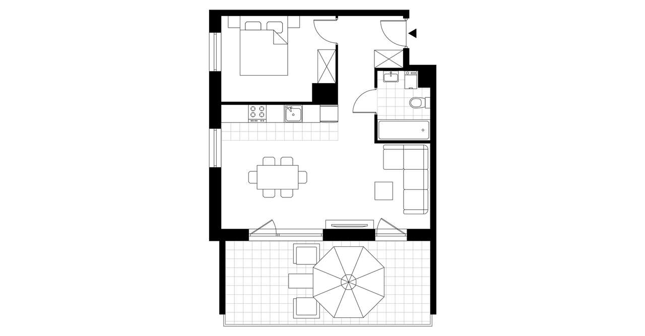 2-pokojowe mieszkanie 45m2 + loggia Bez Prowizji - Pełny obrazek: 3/8