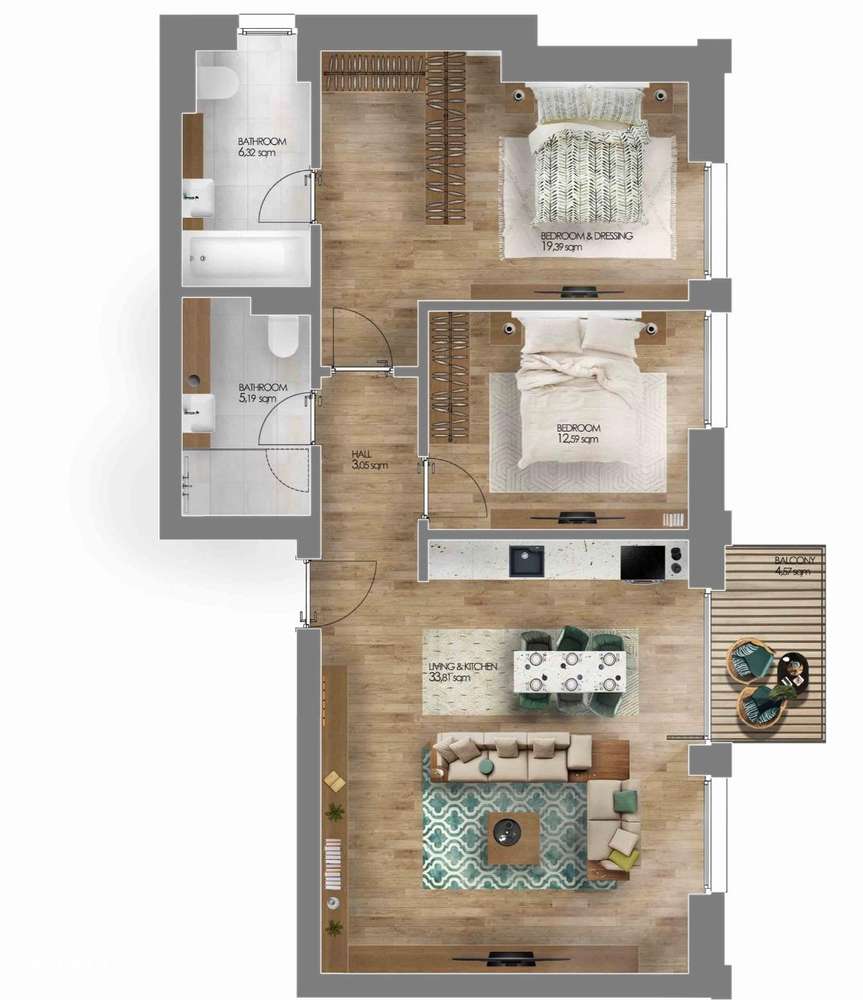 Apartament 3 camere splendid, Amber Forest/Comision 0-4