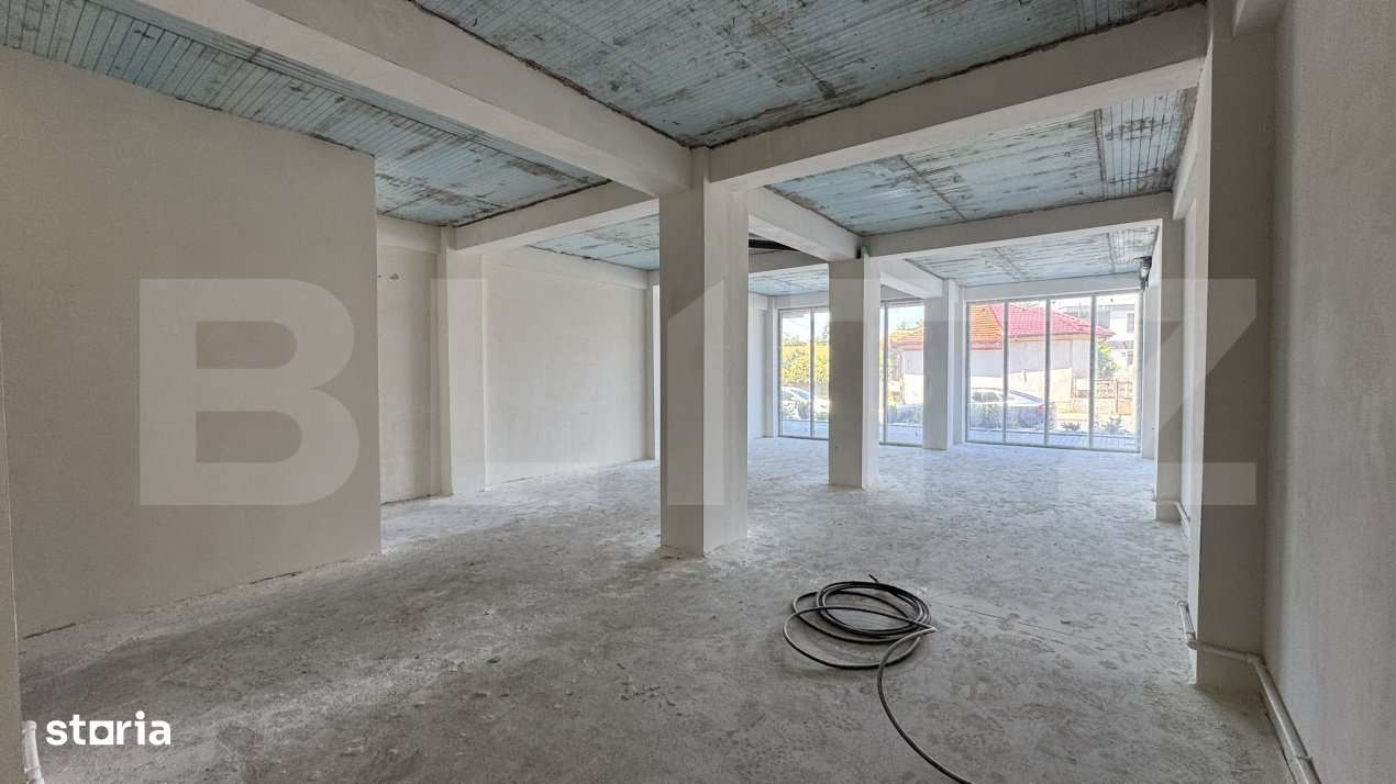 Spatiu comercial parter bloc nou, 109 mp open space, vitrina, terasa, - Imagine principală: 5/12