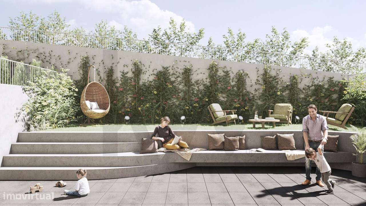 Apartamento T3 com Terraço ajardinado-0