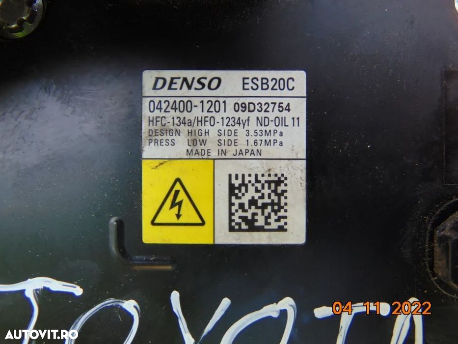 Compresor clima Toyota 1.8 hibrid Auris corolla verso prius chr c-hr 1.8 hybrid - 3