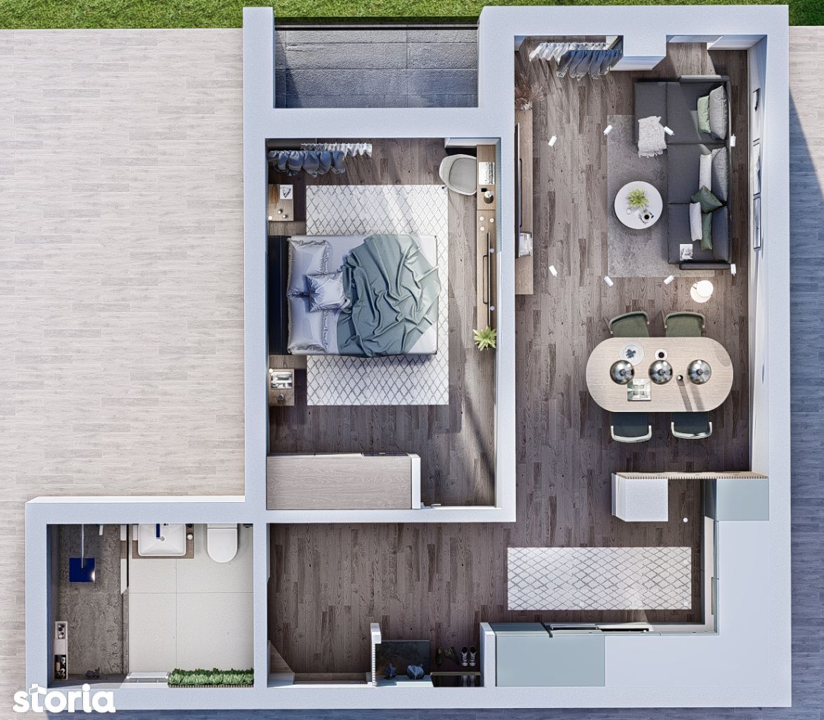 CAMPEADOR: Apartament cu 2 cam, 46 mp utili, cu balcon tip logie, et.6