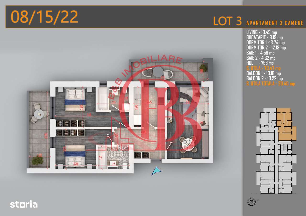 Apartament 3 camere Titan Th. Pallady-Sector 3-Metrou Teclu